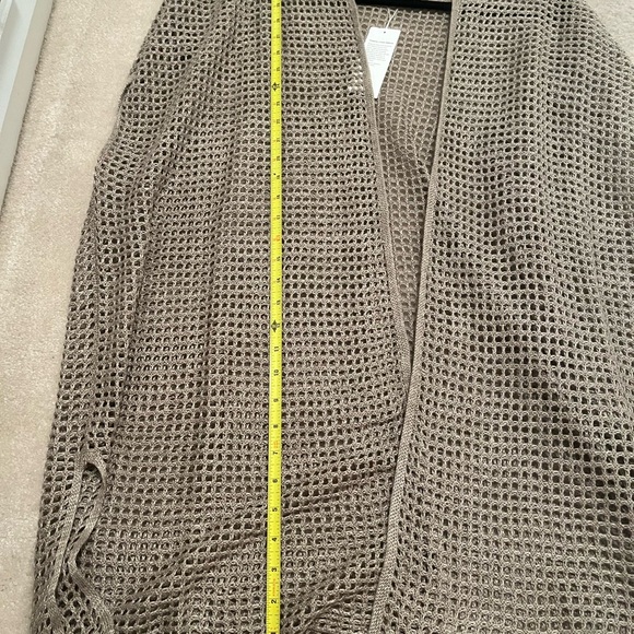 NWT Eileen Fisher Open Knit Cardigan Delave Natural Beige Crochet Lagenlook - Picture 4 of 8